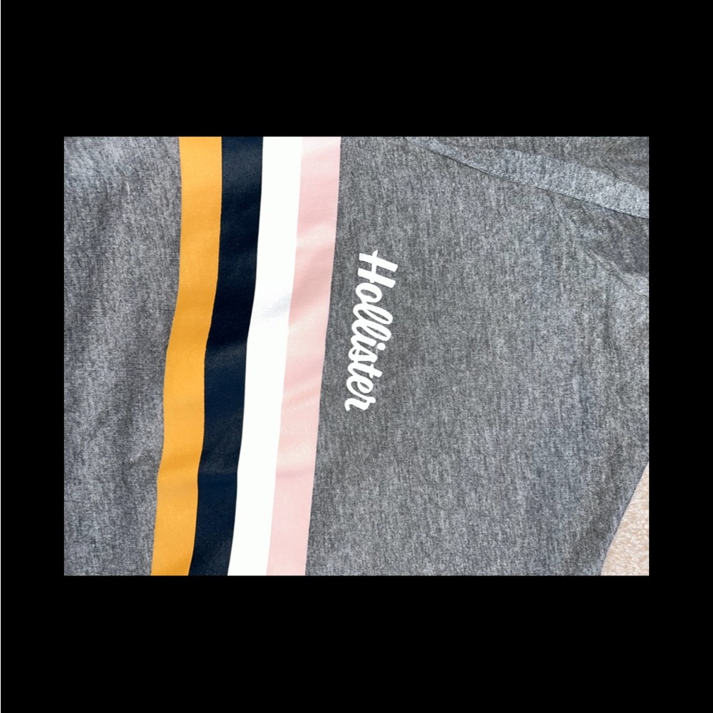 Hollister Gray Hoodie with Stripes